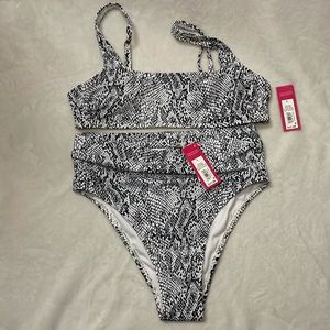 Two piece snake print swimsuit bikini high waisted